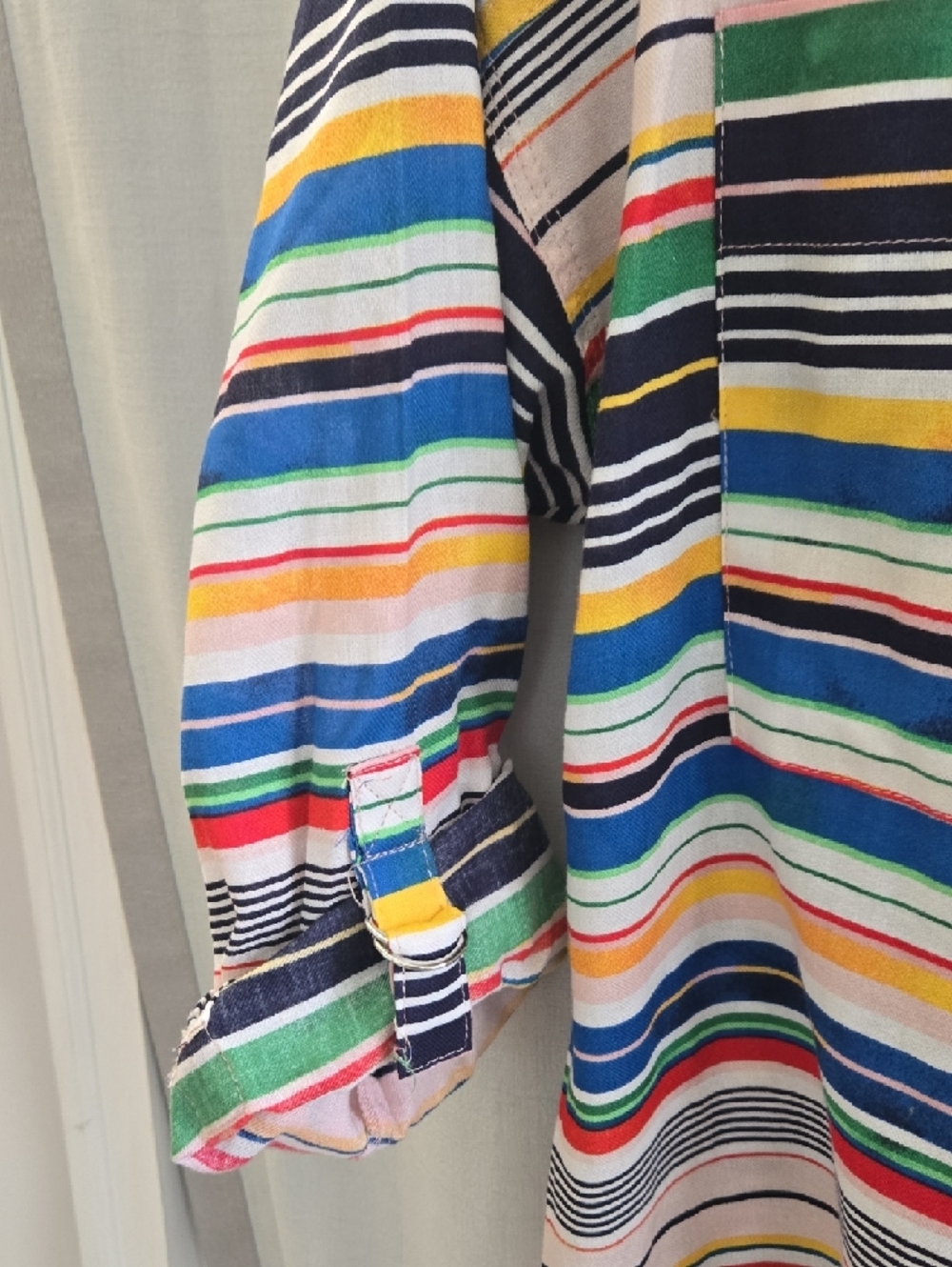 Zac & Rachel Striped Popover Button-Front Shirt  In EUC - Picture 5 of 8